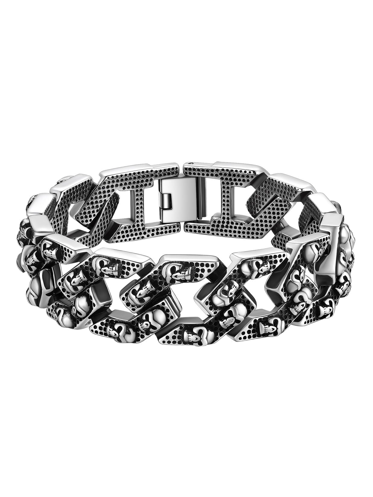 ChainsPro Men Cuban Link Bracelet 316L Stainless Steel Mens Jewelry Gift 16mm Width 7.5-9