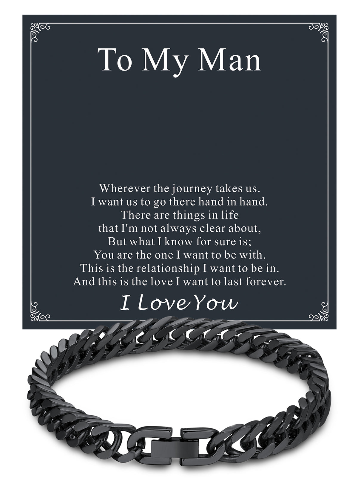 ChainsPro Mens Bracelets Cuban Link Bracelet for Men Stainless Steel Jewelry Gift for Father with Card