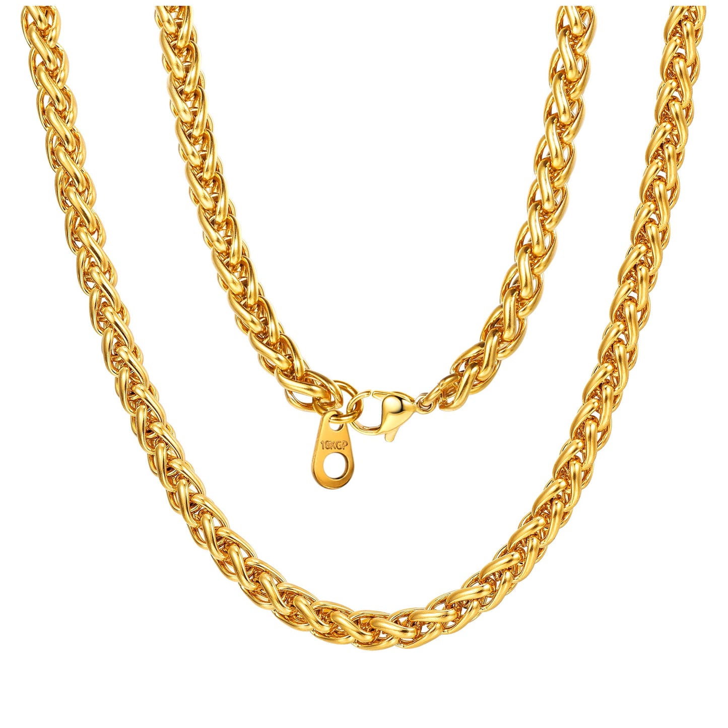 ChainsPro Mens Necklace Chain for Pendant Wheat Chain