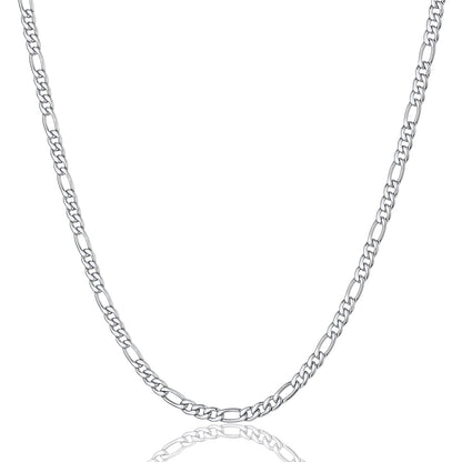 ChainsPro Men 3mm Figaro Chain Necklace 316L Stainless Steel/Gold Plated/Black 18-30