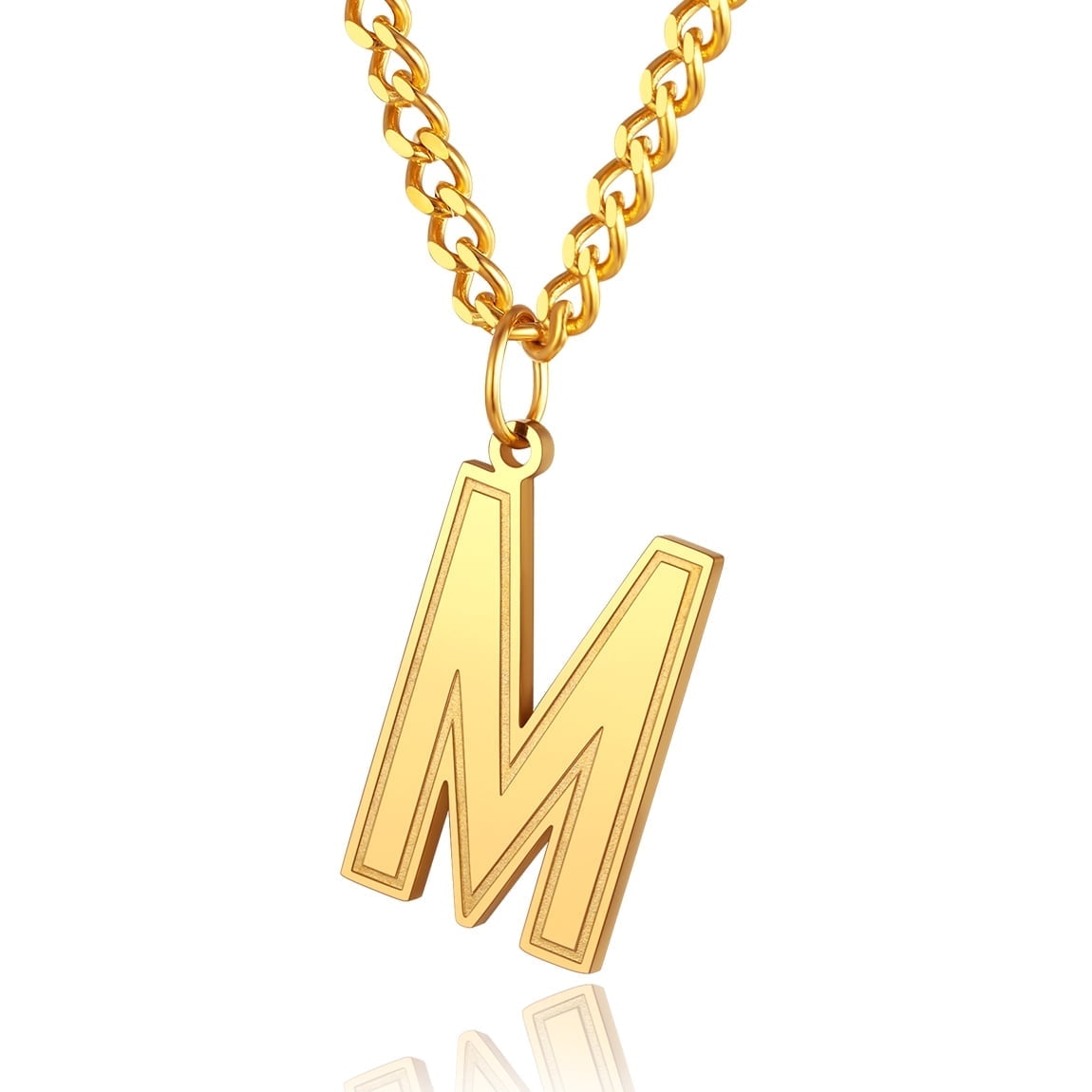 ChainsPro Chain Necklace with Letter J for Mens Jewelry Gifts s 18K Gold Plated Chain