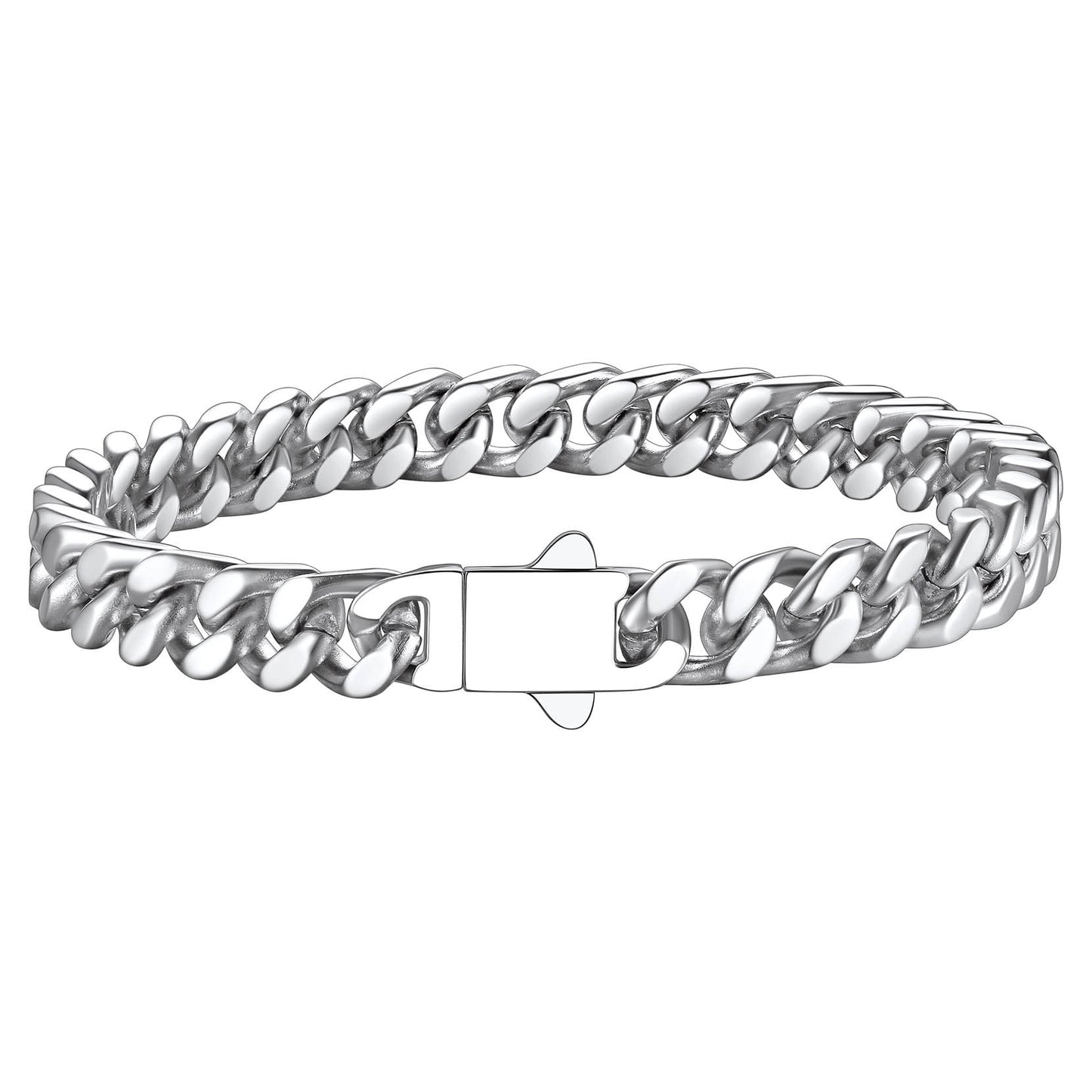 ChainsPro Thick Bracelets 12mm Wide 8.3inch Minimal Cuban Link Bracelet for Men Stainless Steel Bracelet