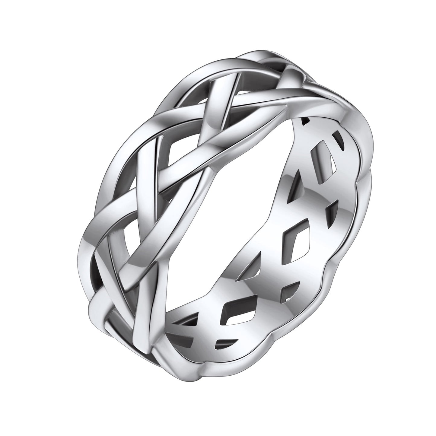 ChainsPro Celtic Knot Rings for Men/Women 7mm Irish Band Ring Stainless Steel Size 07-14