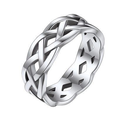ChainsPro Celtic Knot Rings for Men/Women 7mm Irish Band Ring Stainless Steel Size 07-14