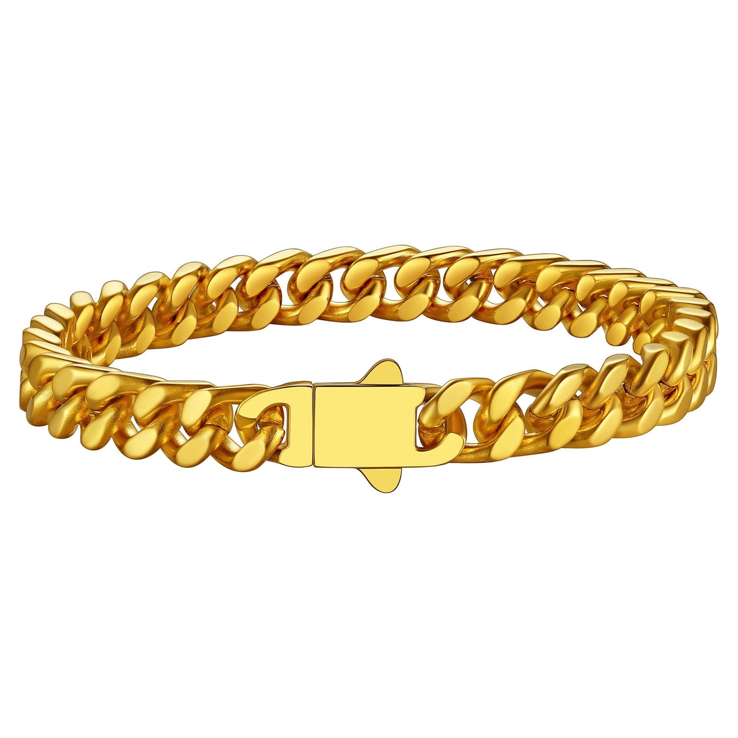 ChainsPro Thick Bracelets 12mm Wide 8.3inch Minimal Cuban Link Bracelet for Men Stainless Steel Bracelet