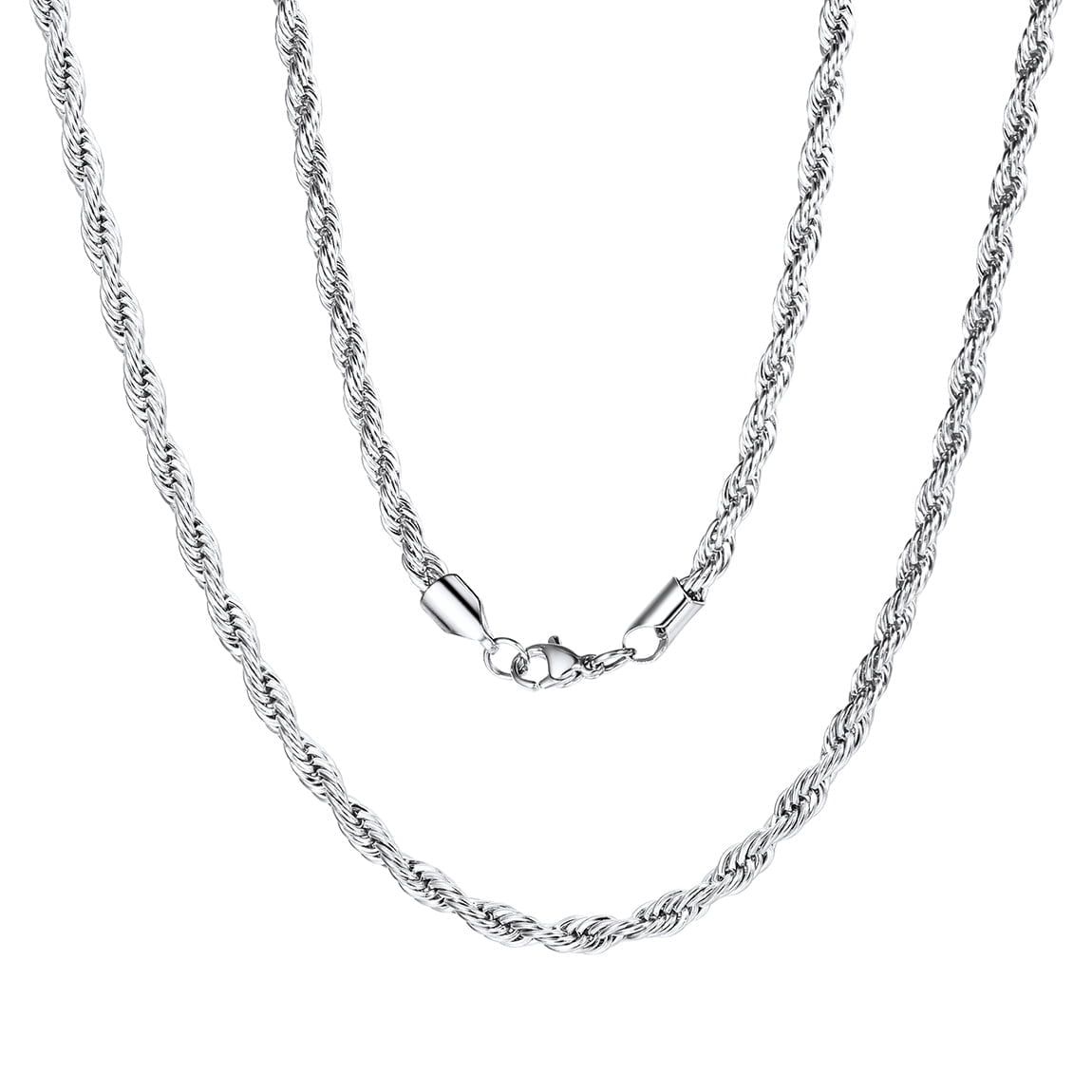 ChainsPro Men Rope Necklace Replacement Chain for Pendant 6mm 20inches 316L Stainless Steel Gold Plated