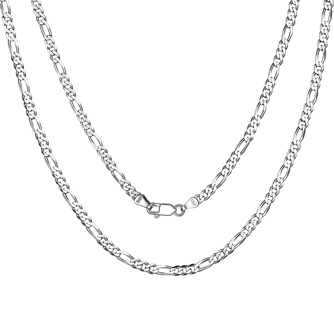 ChainsPro Solid 925 Sterling Silver Figaro Chain Men Women Necklace 3mm/5mm 14-28 Jewelry Gifts for Men/Women