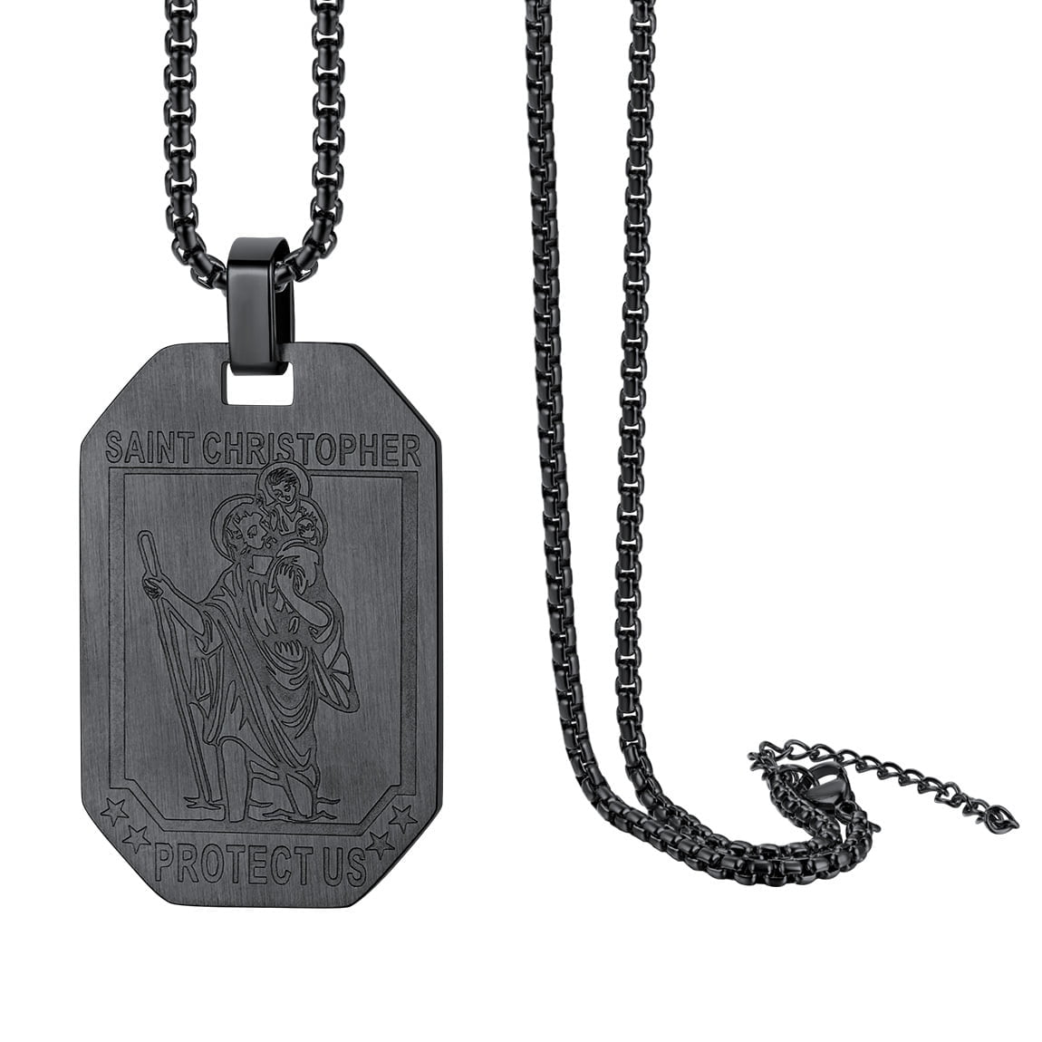 ChainsPro St. Christopher Medal Dog Tags Necklace Patron Saints of Travellers Gift for Men