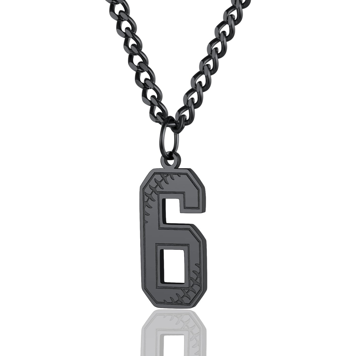 ChainsPro Men Lucky Number Necklace with 3mm Cuban Chain Personalized Sports Jewelry Stainless Steel/Gold Plated
