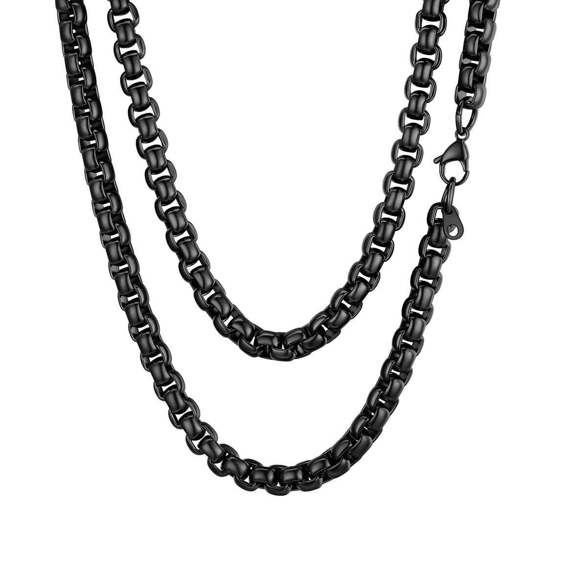 ChainsPro 3mm Men Necklace Box Chain 14K Gold Plated Stainless Steel Chain Necklace for Men Women