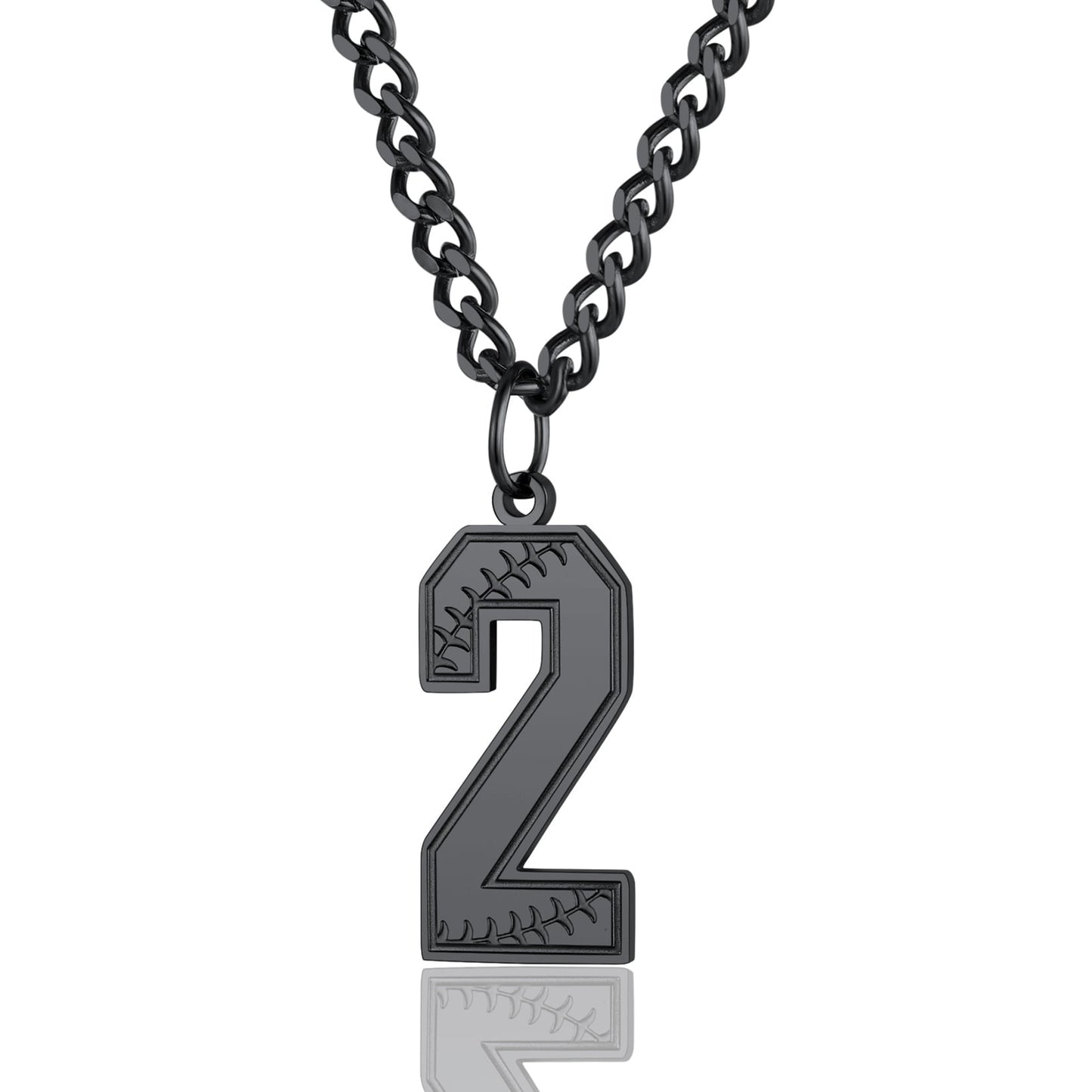 ChainsPro Men Lucky Number Necklace with 3mm Cuban Chain Personalized Sports Jewelry Stainless Steel/Gold Plated