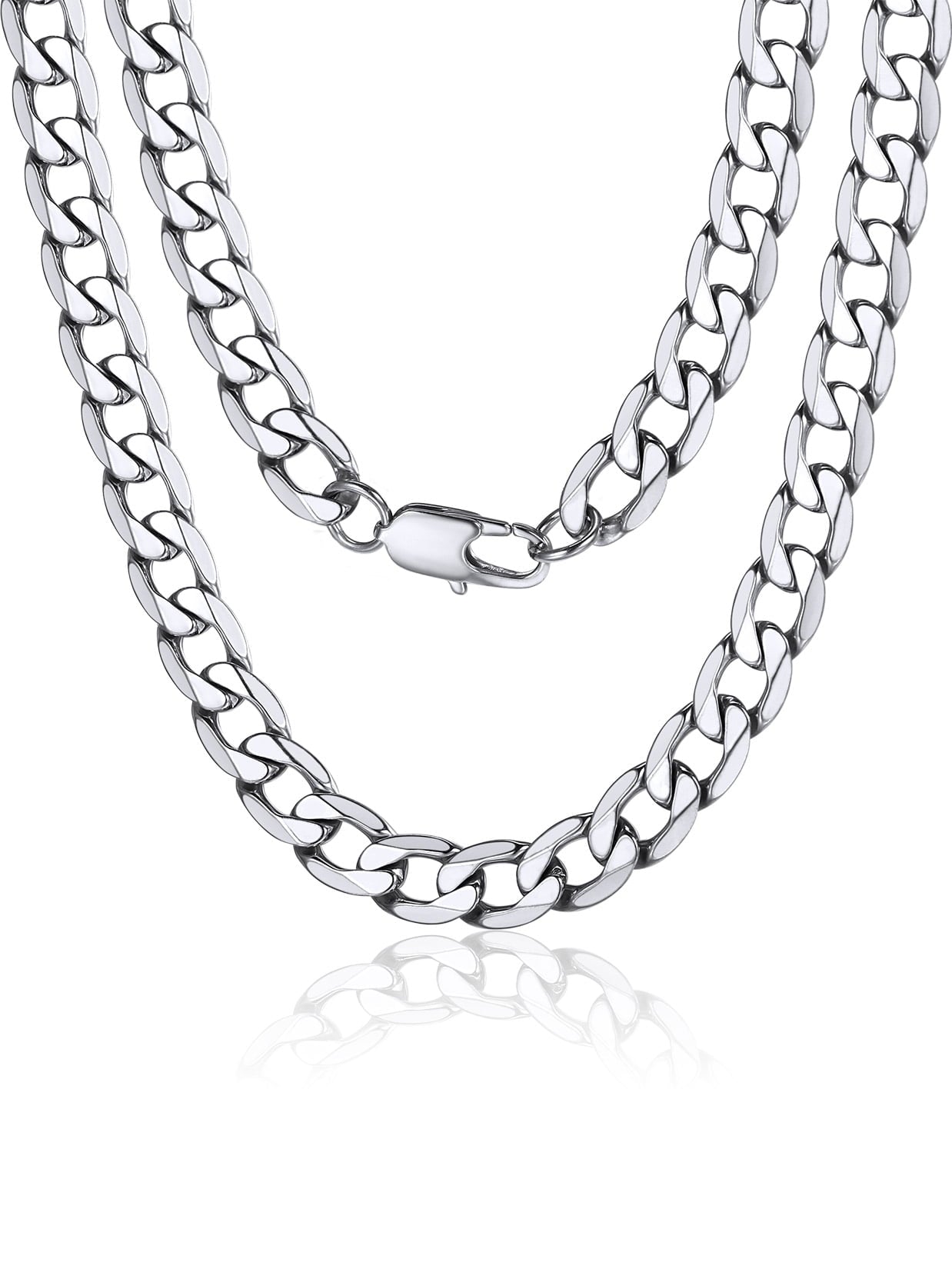 ChainsPro Mens Sturdy Curb Chain Necklace 4MM Width Hip-Hop Cool Style 316L Stainless Steel