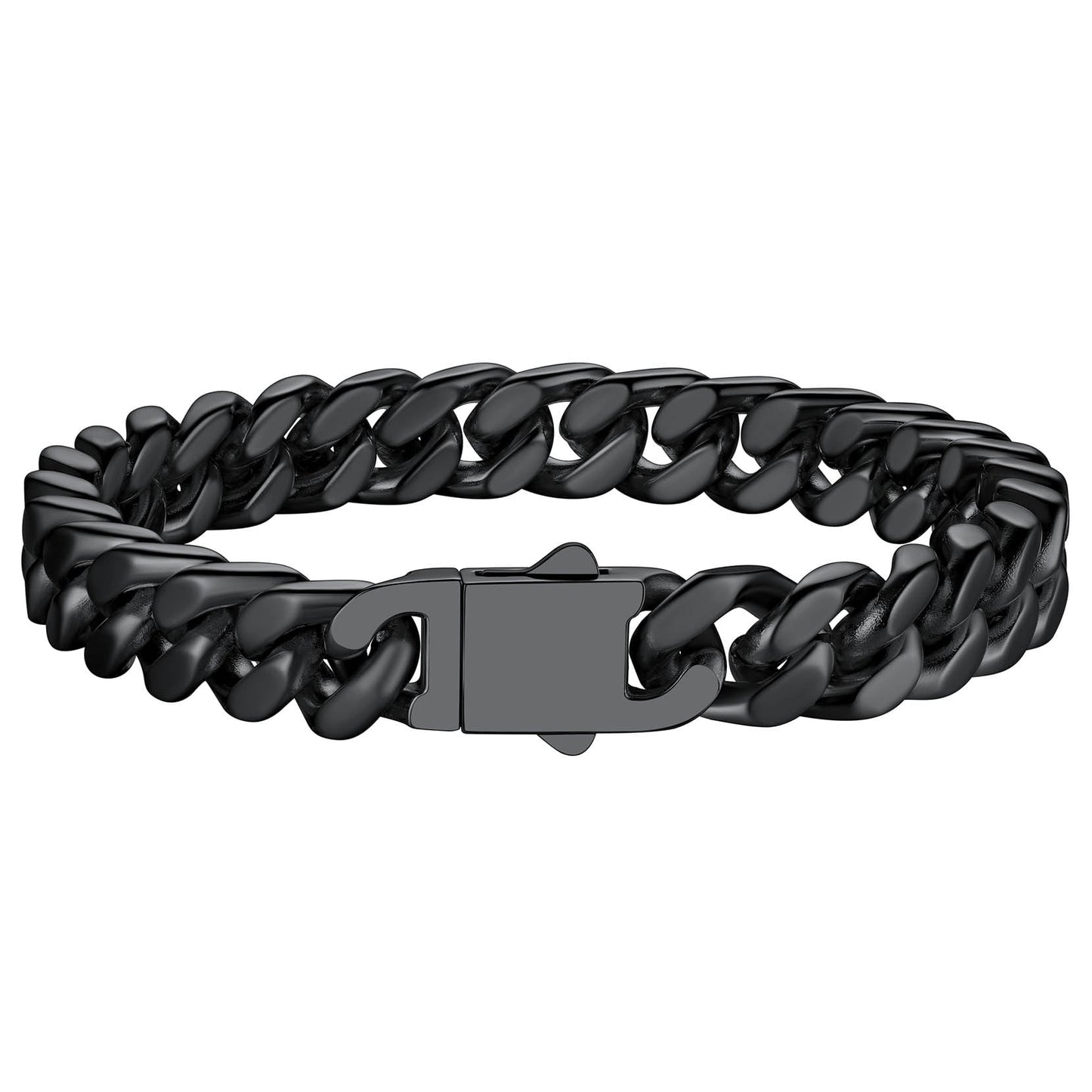 ChainsPro Thick Bracelets 12mm Wide 8.3inch Minimal Cuban Link Bracelet for Men Stainless Steel Bracelet