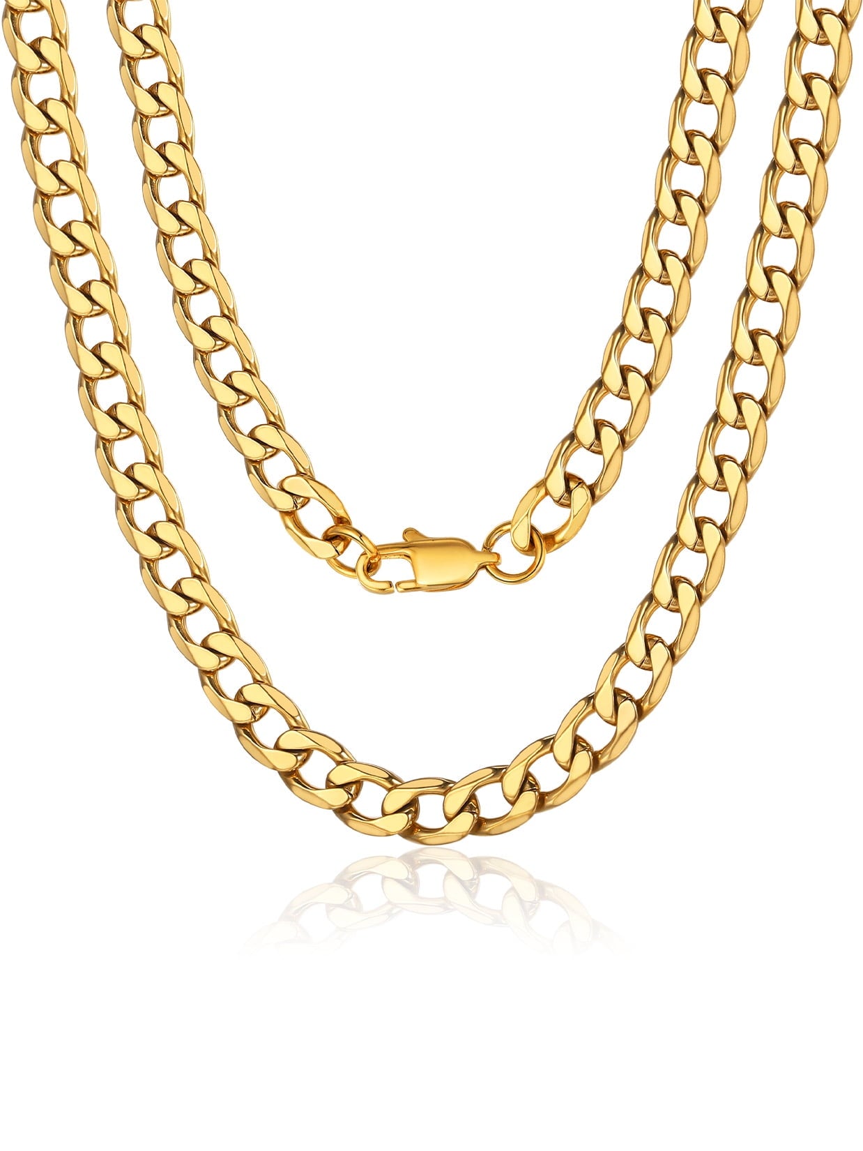 ChainsPro Mens Sturdy Curb Chain Necklace 4MM Width Hip-Hop Cool Style 316L Stainless Steel