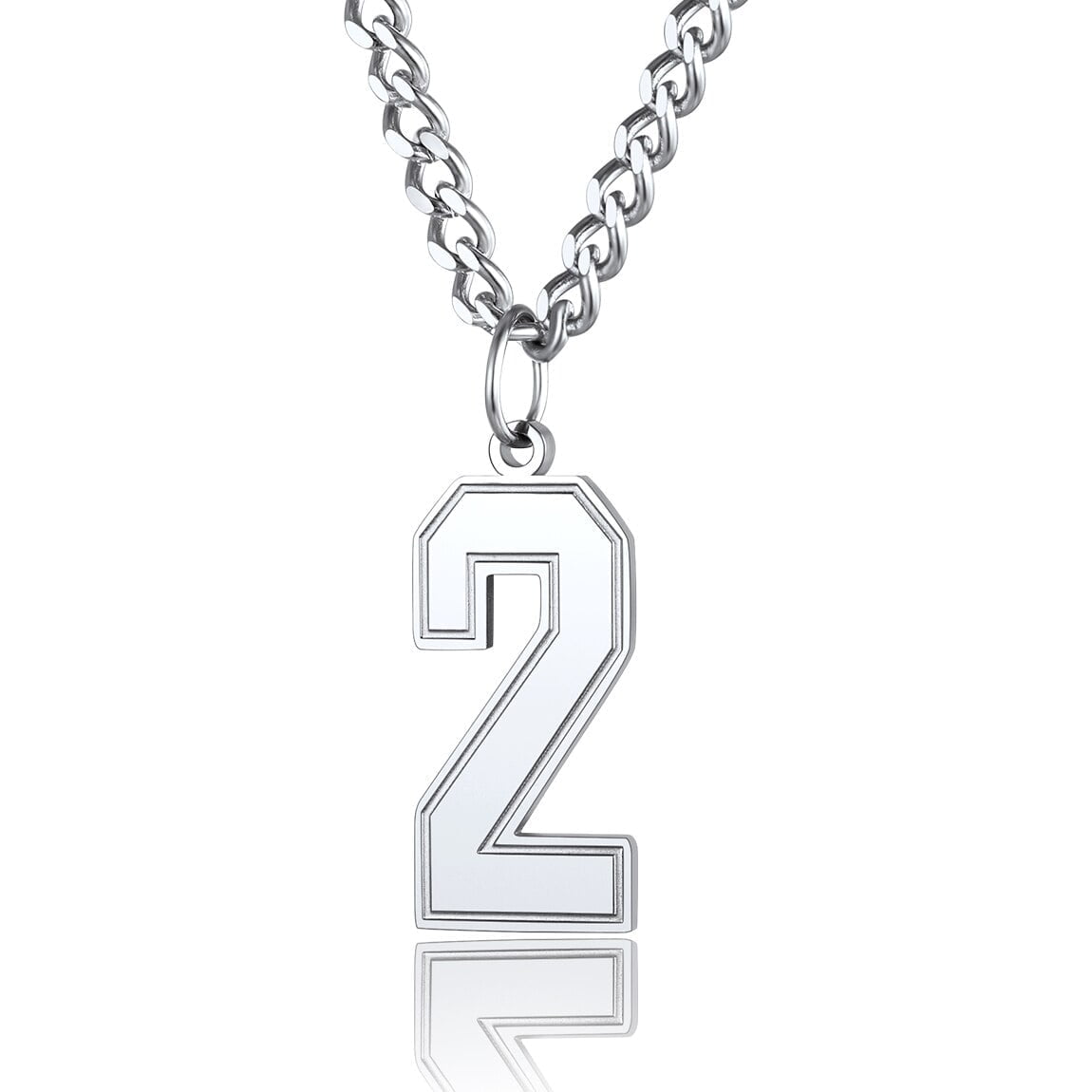 ChainsPro Football Number Chain 4 Charm Pendant and Chain Sports Jersey Number Jewelry