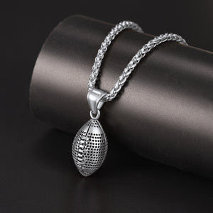 Men Ball Necklace Sport Jewelry, Football Lover Confirmation Gift, Chain-22+2", 316L Stainless Steel