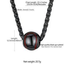 Load image into Gallery viewer, ChainsPro Sports Necklaces Wheat Rope Chain Baseball Pendant  for Men