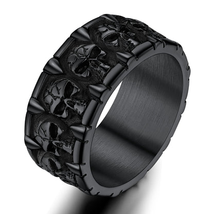 ChainsPro Skull Jewelry for Men Stainless Steel Ring Size 7 Viking Bikers Rings