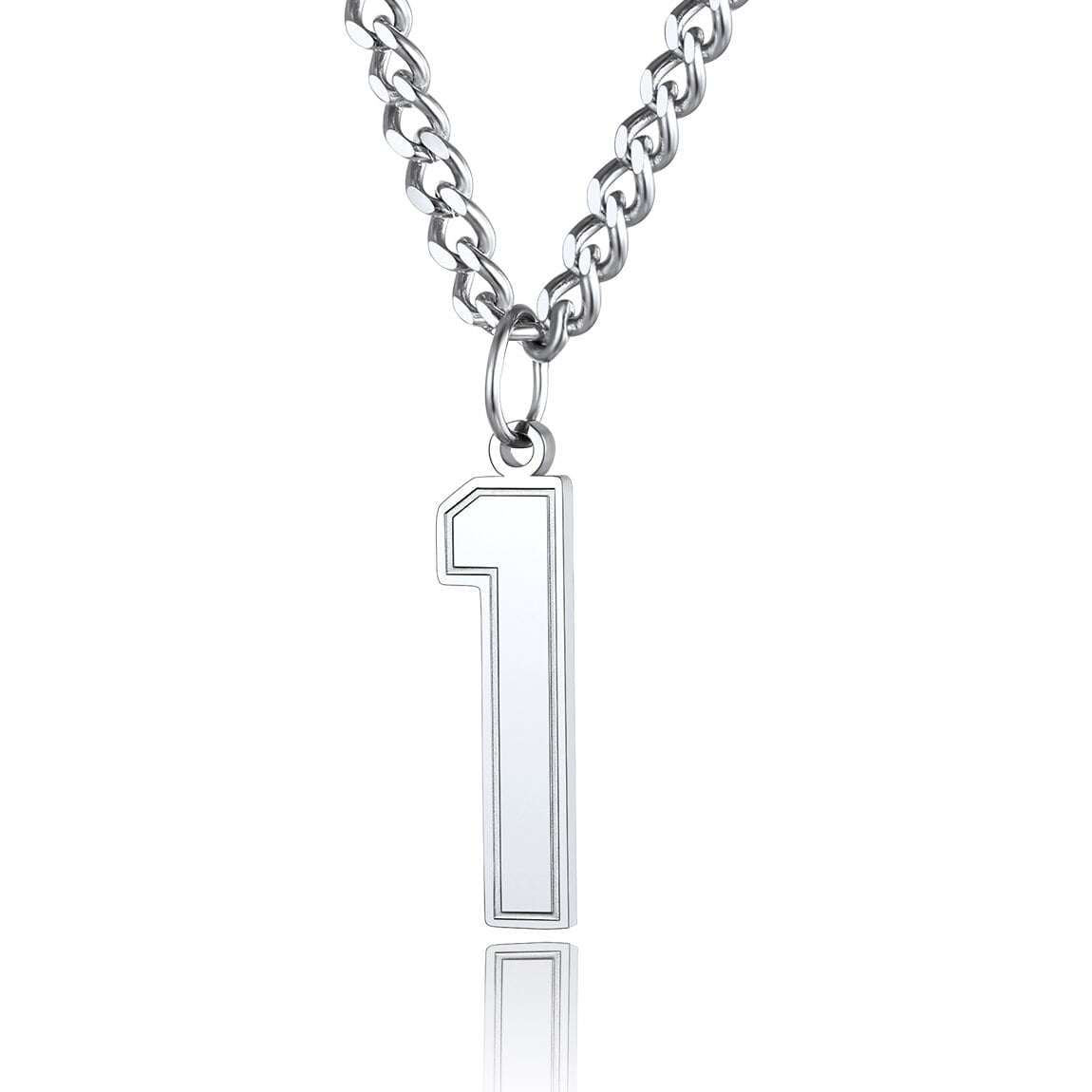 ChainsPro Football Number Chain 4 Charm Pendant and Chain Sports Jersey Number Jewelry