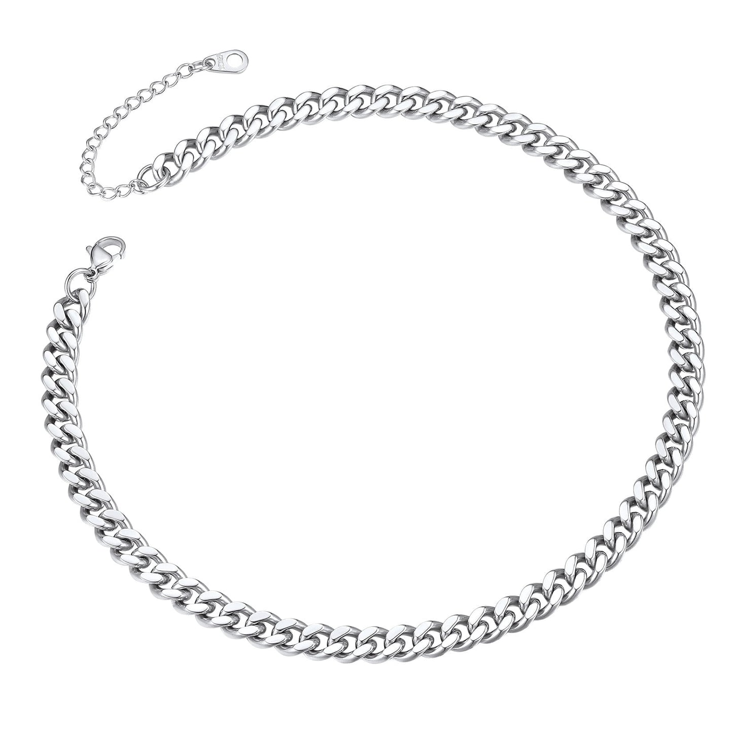 ChainsPro 5mm Chain Link Choker 14 inch Layered Necklaces for Men Women Gift