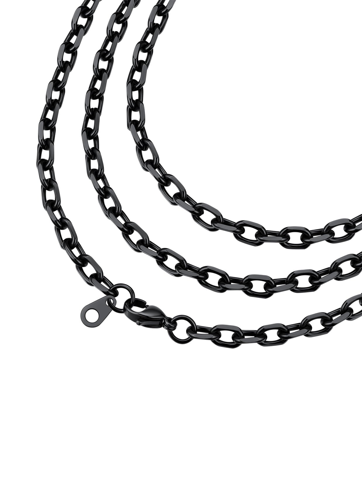 ChainsPro 3mm/5mm/7mm/12mm Rolo Cable Chain Stainless Steel Chain Necklace for Men Women 18-24