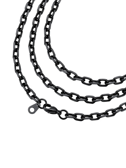 ChainsPro 3mm/5mm/7mm/12mm Rolo Cable Chain Stainless Steel Chain Necklace for Men Women 18-24