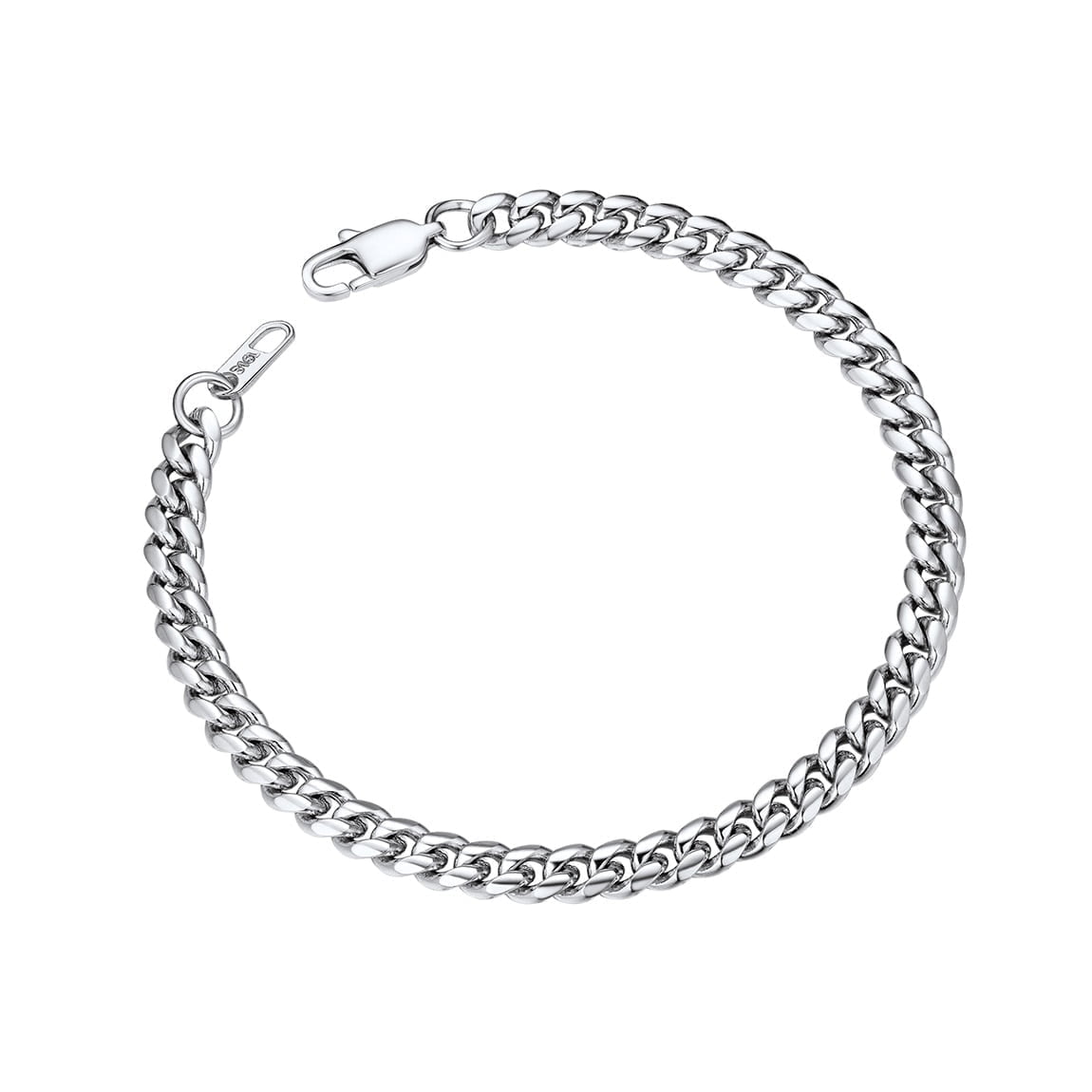 ChainsPro Black Stainless Steel Bracelet Mens Bracelet Chunky Thick Curb Link Chain Bangle 19cm Black