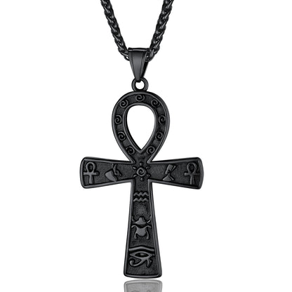 ChainsPro Mens Christian Cross Pendant Necklace with Chain Stainless Steel Gold Plated