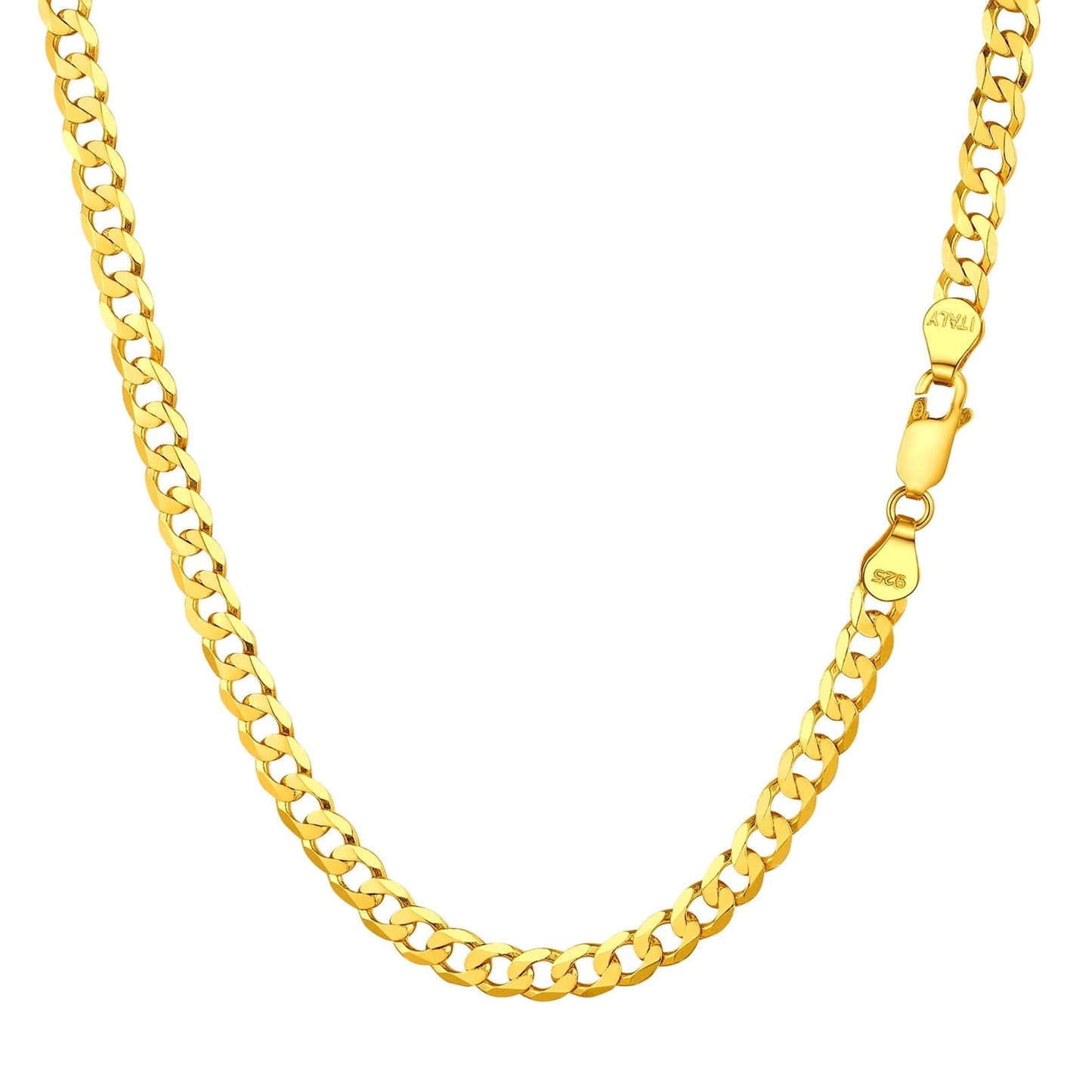 ChainsPro Solid 925 Sterling Silver Cuban Chain Women Men Necklace 3mm/5mm 14-28 Jewelry Gifts for Men/Women