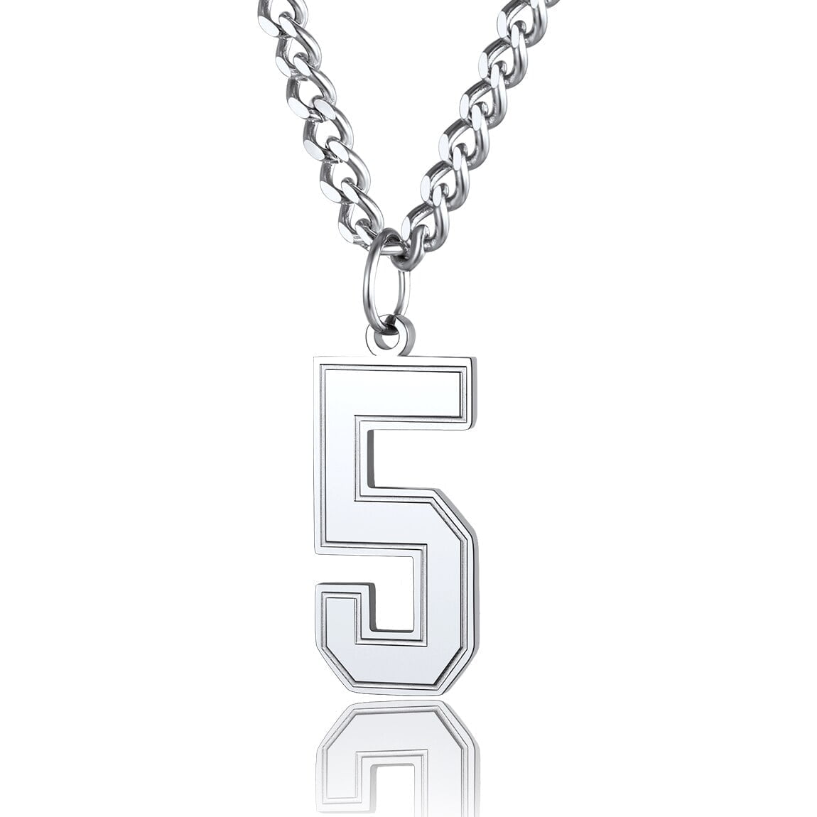 ChainsPro Football Number Chain 4 Charm Pendant and Chain Sports Jersey Number Jewelry
