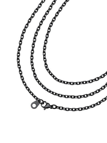 ChainsPro 3mm/5mm/7mm/12mm Rolo Cable Chain Stainless Steel Chain Necklace for Men Women 18-24