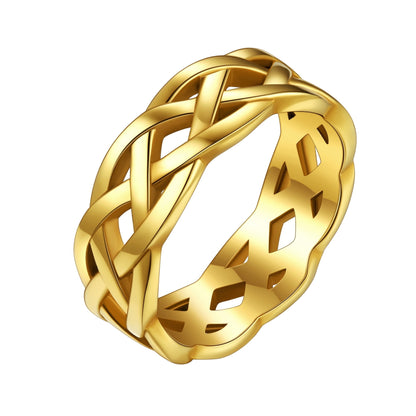 ChainsPro Celtic Knot Rings for Men/Women 7mm Irish Band Ring Stainless Steel Size 07-14