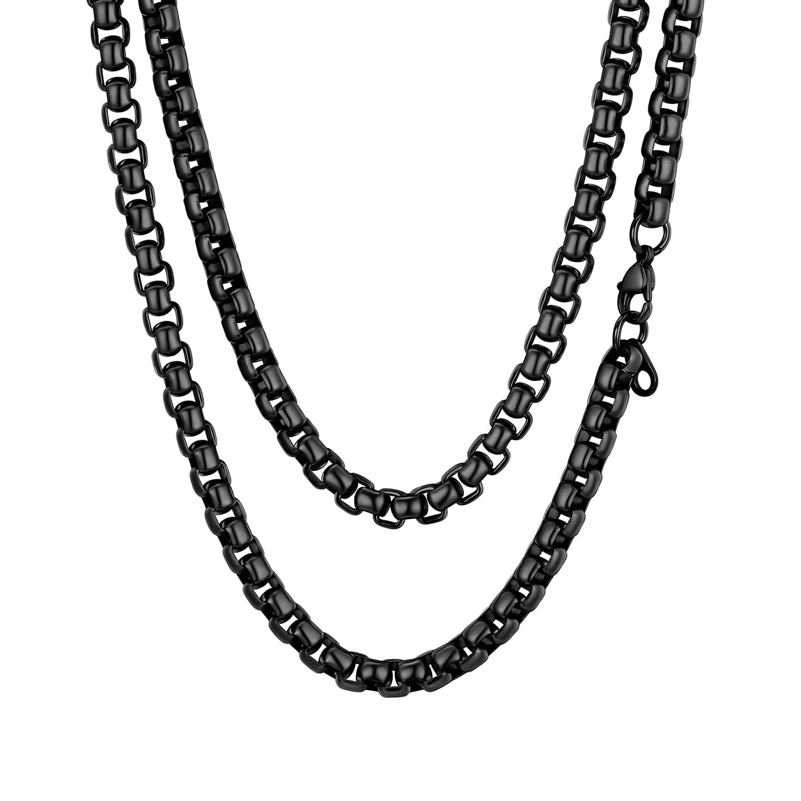 ChainsPro 3mm Men Necklace Box Chain 14K Gold Plated Stainless Steel Chain Necklace for Men Women