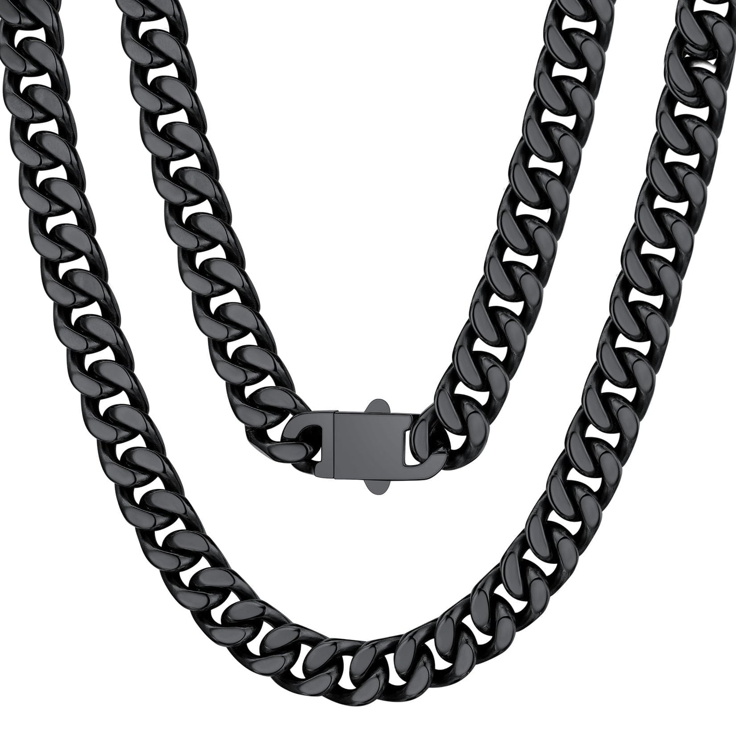 ChainsPro Curb Link Necklace 18inch Mens Chain Cuban Chain Mens Jewelry Stainless Steel Necklace for Men