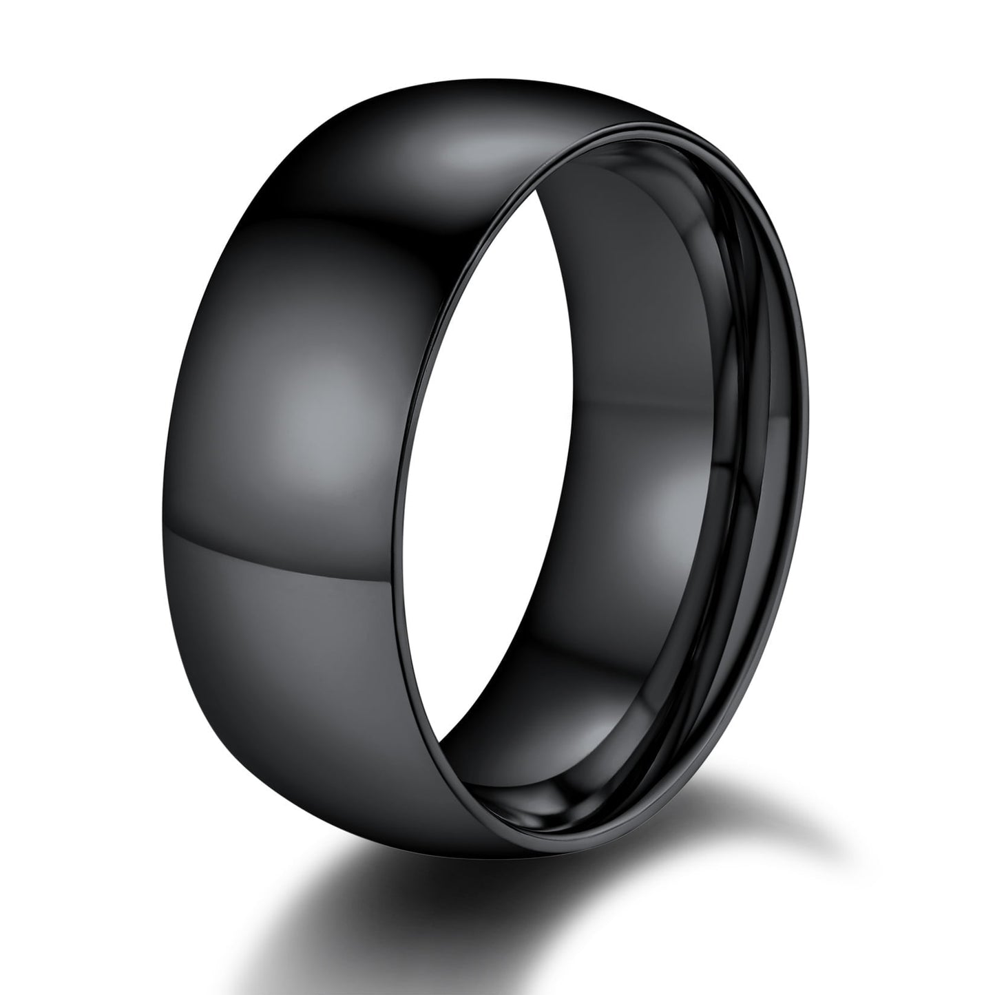 ChainsPro Men/Women Classic Plain Ring 2/4/6/8mm Wedding Band Gold Plated/Stainless Steel/Black