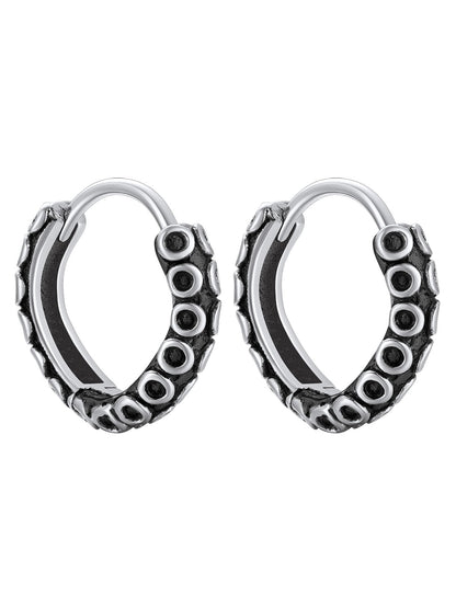 ChainsPro Norse Viking Runes Hoop Earrings for Men Stainless Steel Huggie Hoop Earring Norse Mythology Jewelry Gifts