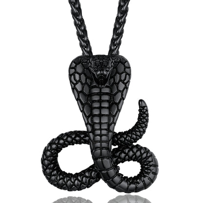 ChainsPro Retro Cobra Snake Necklace Statement Serpent Gothic Jewelry Stainless Steel/Gold Plated/Black
