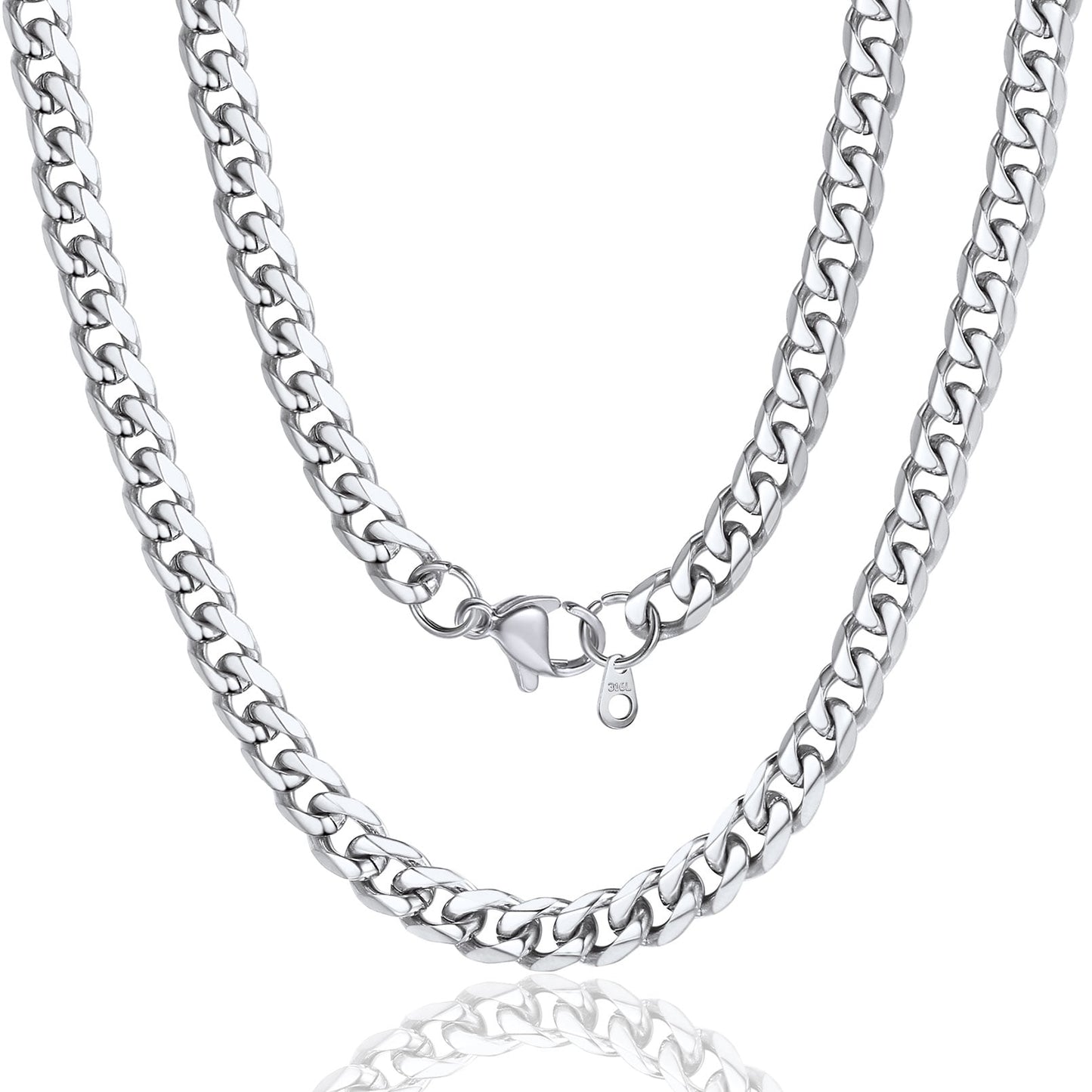 ChainsPro Stainless Steel Chains for Women Necklace 3/6/9/12mm Choker Curb Chain Length 14-30inch