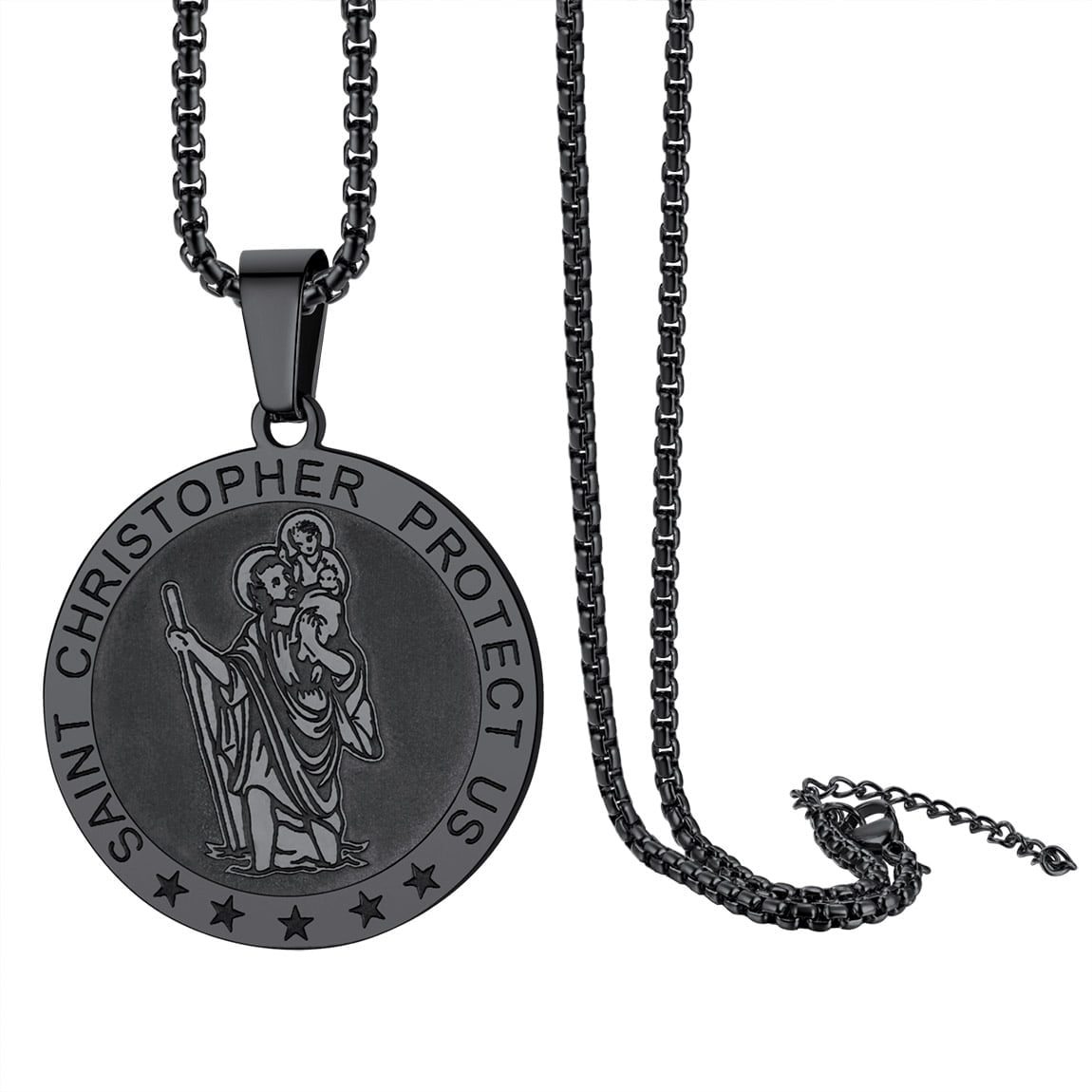 ChainsPro St. Christopher Medal Dog Tags Necklace Patron Saints of Travellers Gift for Men