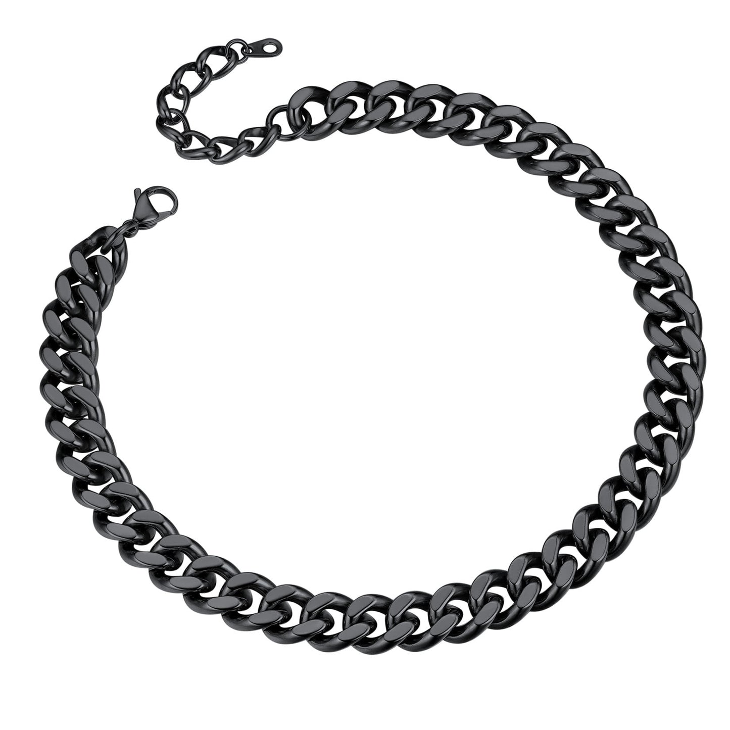 ChainsPro Mens Necklace Cuban Chain Choker 12mm 14 inch Stainless Steel Choker Neck Chains for Men