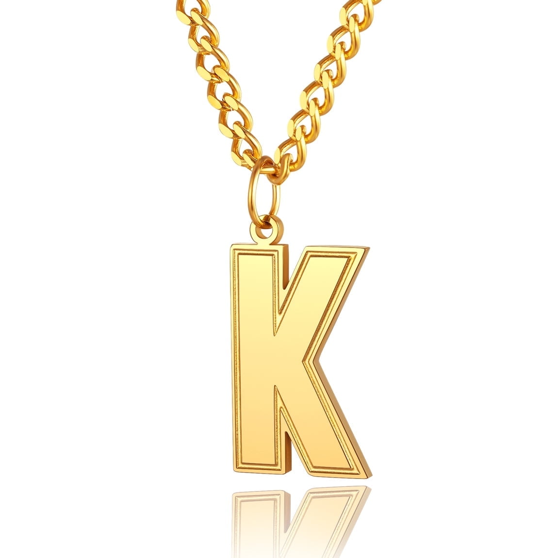 ChainsPro Chain Necklace with Letter J for Mens Jewelry Gifts s 18K Gold Plated Chain