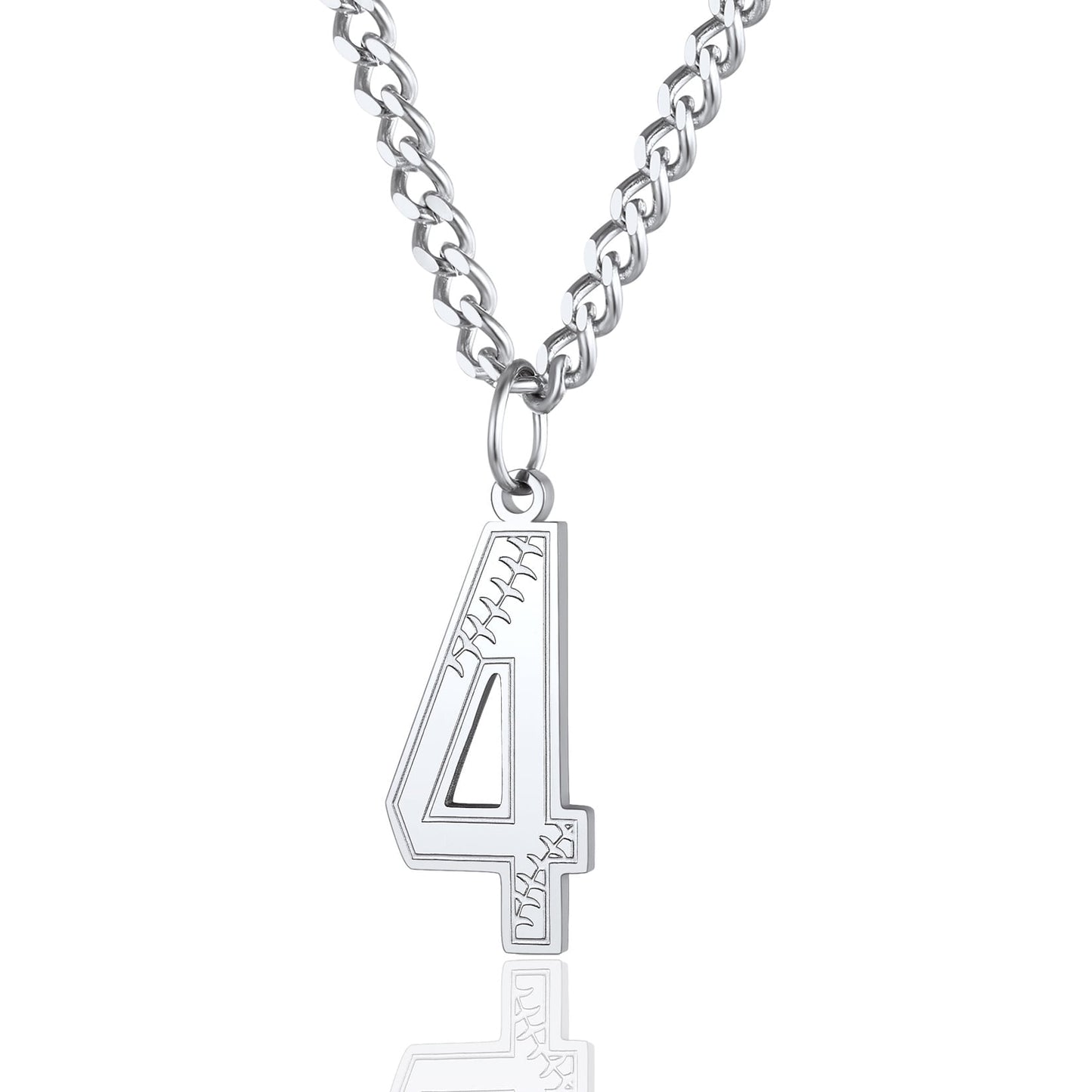 ChainsPro Men Lucky Number Necklace with 3mm Cuban Chain Personalized Sports Jewelry Stainless Steel/Gold Plated