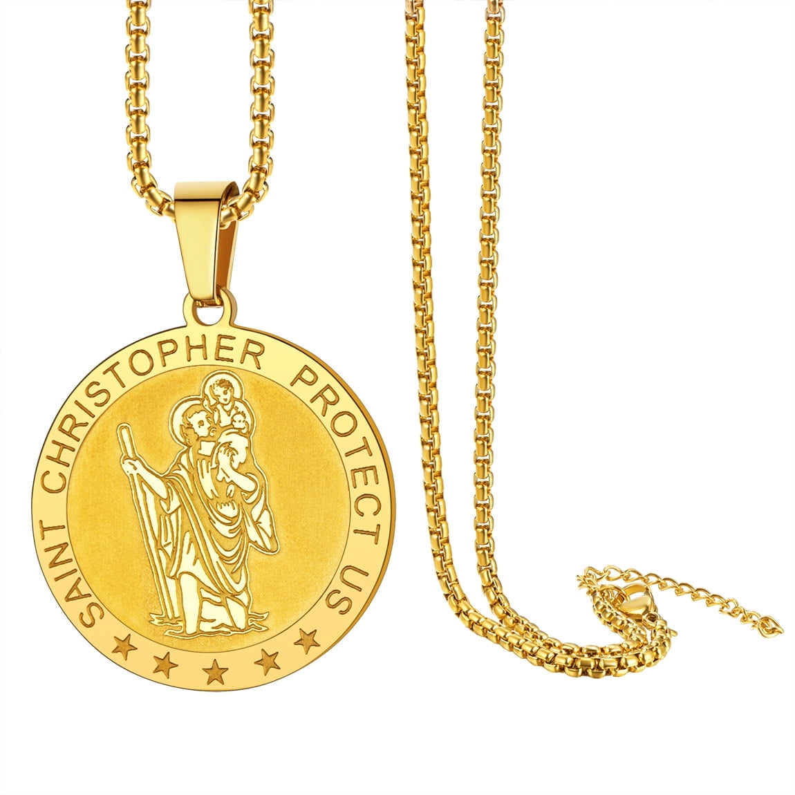 ChainsPro St. Christopher Medal Dog Tags Necklace Patron Saints of Travellers Gift for Men