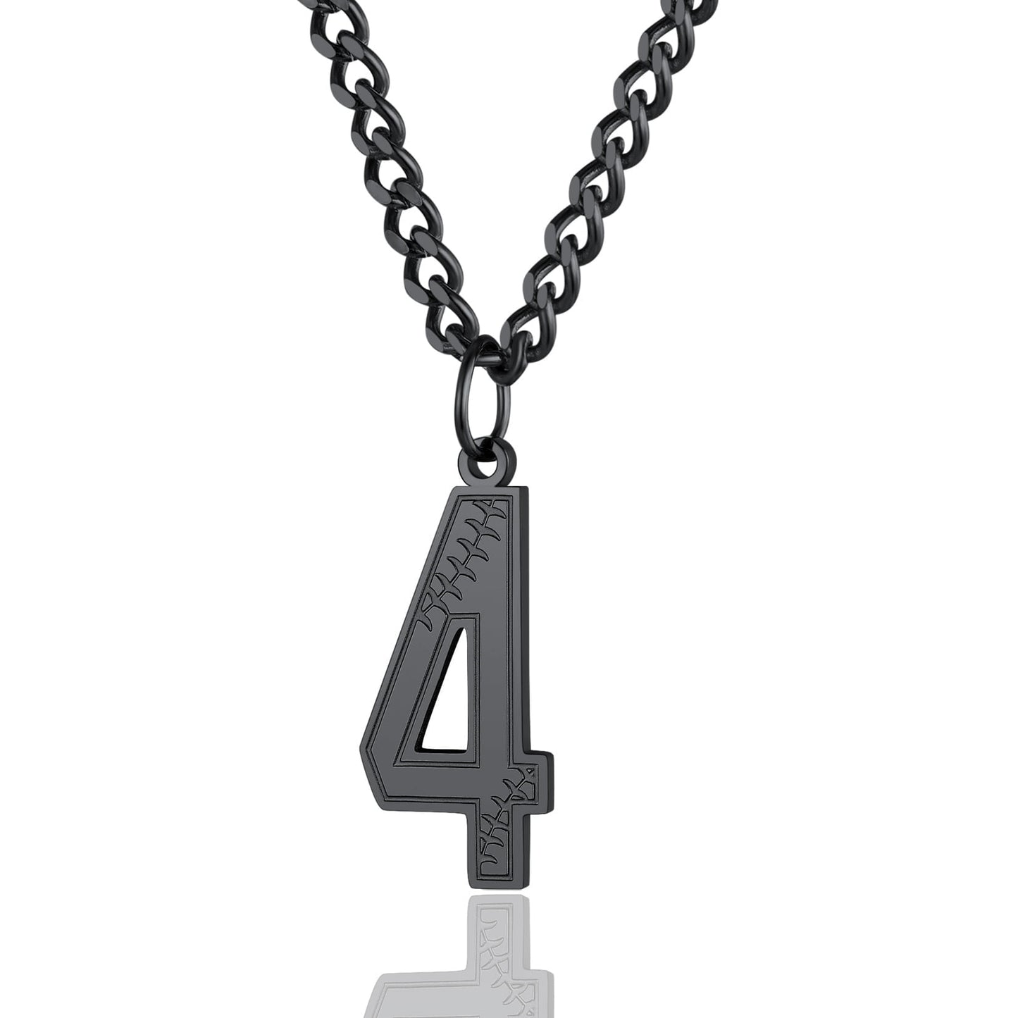 ChainsPro Men Lucky Number Necklace with 3mm Cuban Chain Personalized Sports Jewelry Stainless Steel/Gold Plated