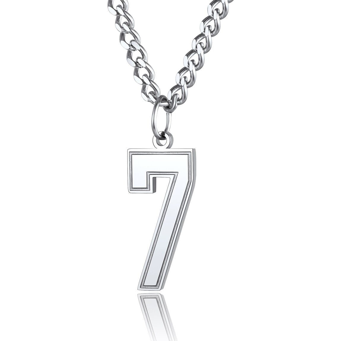 ChainsPro Football Number Chain 4 Charm Pendant and Chain Sports Jersey Number Jewelry
