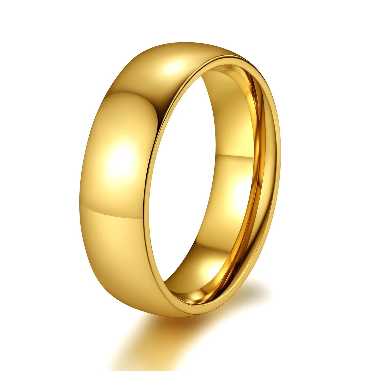 ChainsPro Men/Women Classic Plain Ring 2/4/6/8mm Wedding Band Gold Plated/Stainless Steel/Black