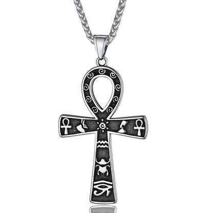 ChainsPro Mens Christian Cross Pendant Necklace with Chain Stainless Steel Gold Plated