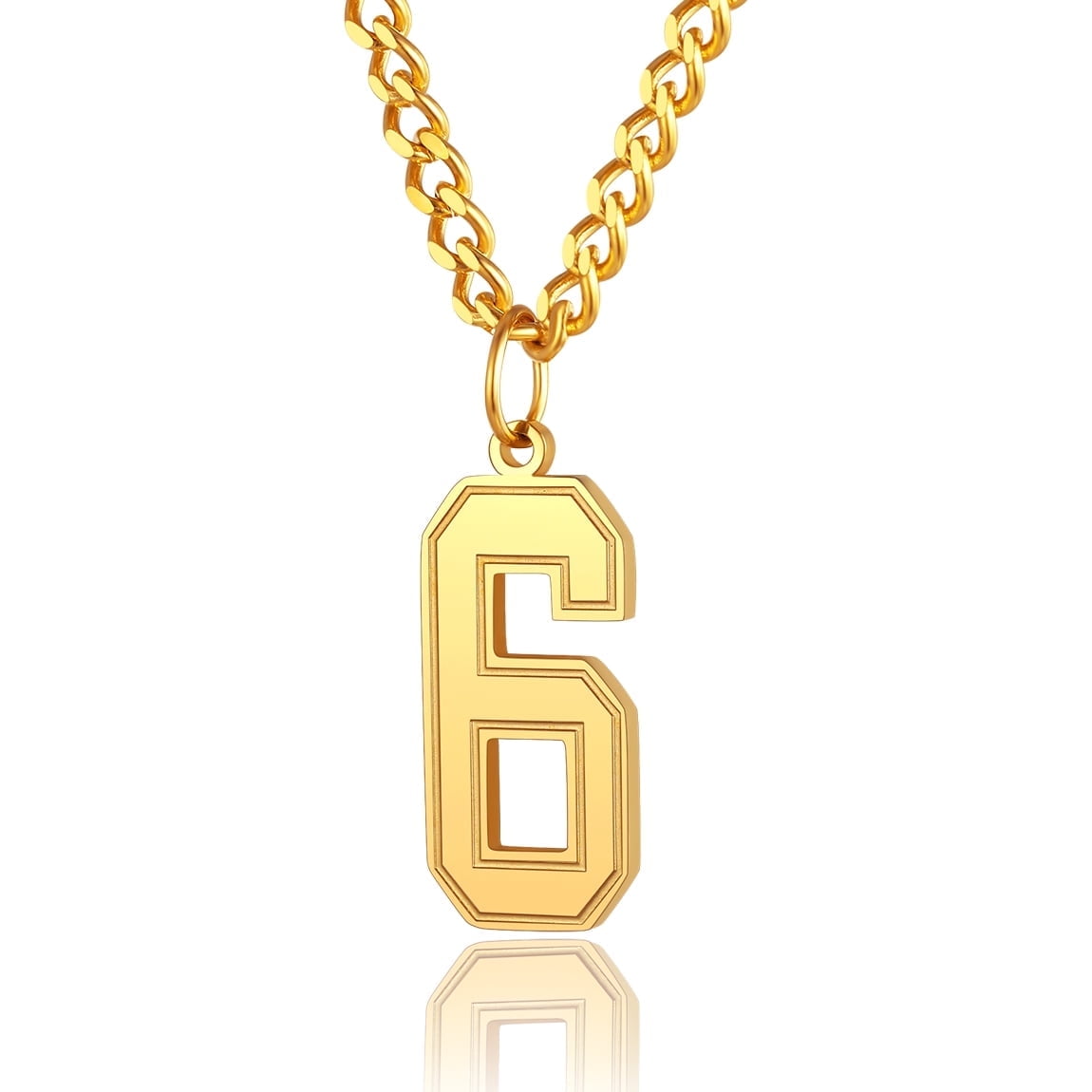 ChainsPro Football Number Chain 4 Charm Pendant and Chain Sports Jersey Number Jewelry
