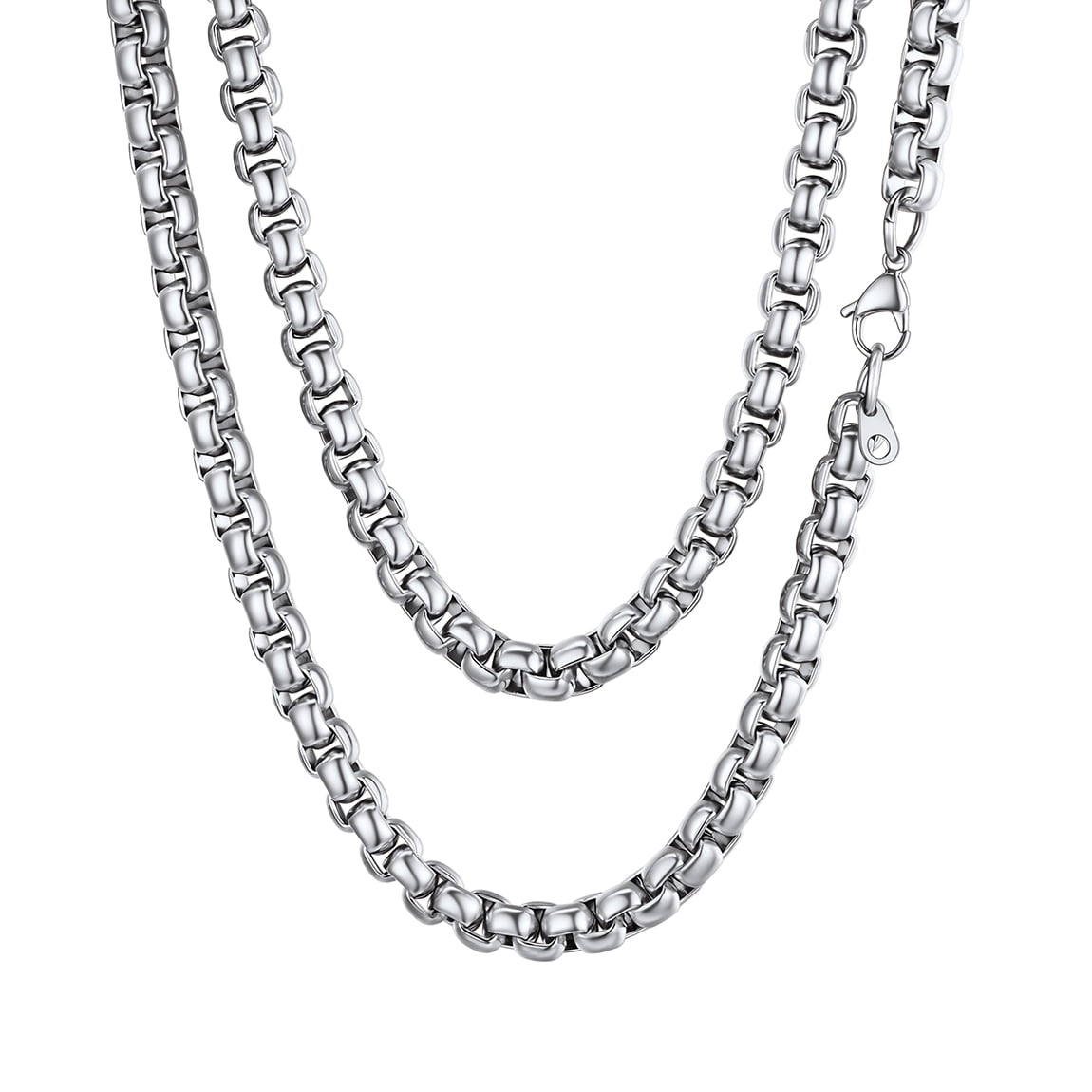 ChainsPro 3mm Men Necklace Box Chain 14K Gold Plated Stainless Steel Chain Necklace for Men Women