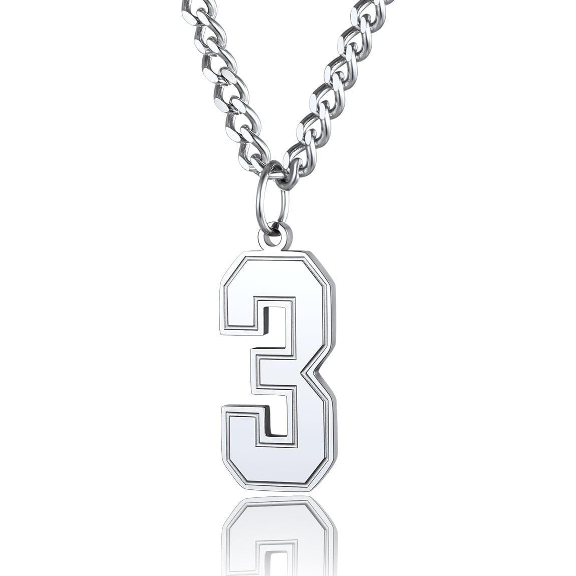 ChainsPro Football Number Chain 4 Charm Pendant and Chain Sports Jersey Number Jewelry